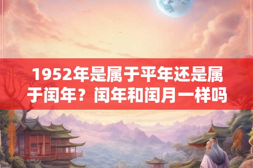 1952年是属于平年还是属于闰年？闰年和闰月一样吗？