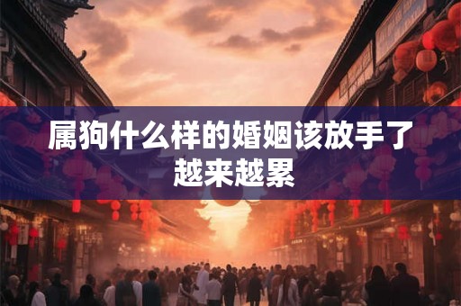 属狗什么样的婚姻该放手了 越来越累