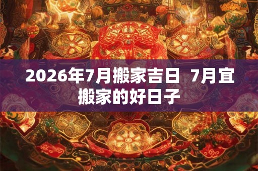 2026年7月搬家吉日  7月宜搬家的好日子