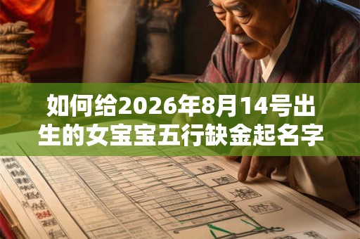 如何给2026年8月14号出生的女宝宝五行缺金起名字