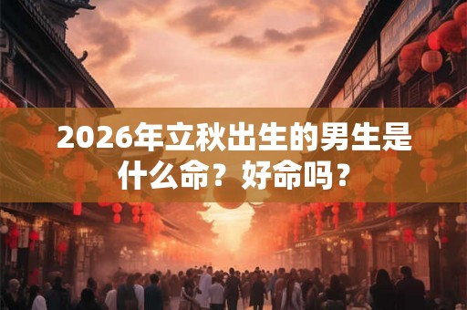 2026年立秋出生的男生是什么命？好命吗？