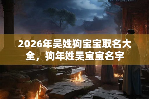 2026年吴姓狗宝宝取名大全，狗年姓吴宝宝名字