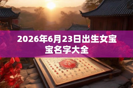 2026年6月23日出生女宝宝名字大全