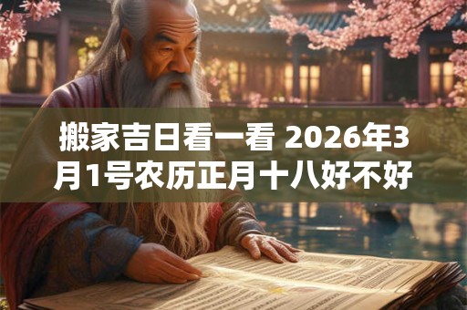 搬家吉日看一看 2026年3月1号农历正月十八好不好