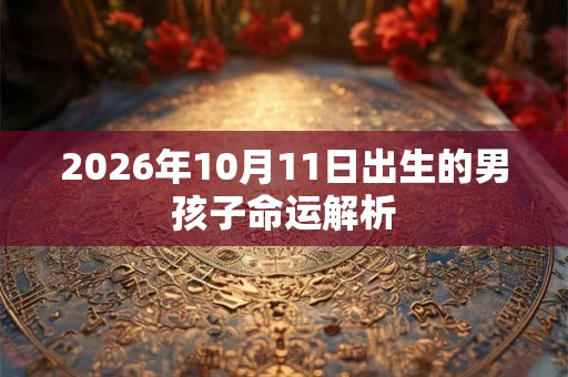 2026年10月11日出生的男孩子命运解析