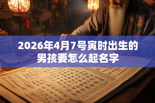2026年4月7号寅时出生的男孩要怎么起名字
