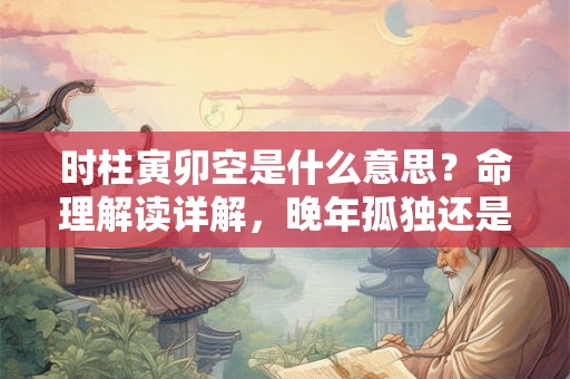 时柱寅卯空是什么意思?命理解读详解,晚年孤独还是幸福? 时柱寅卯空是什么意思?命理解读详解,晚年孤独还是幸福?