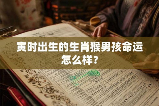 寅时出生的生肖猴男孩命运怎么样？