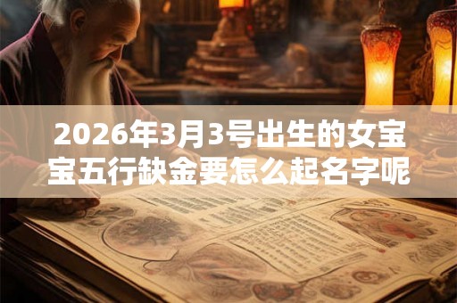 2026年3月3号出生的女宝宝五行缺金要怎么起名字呢