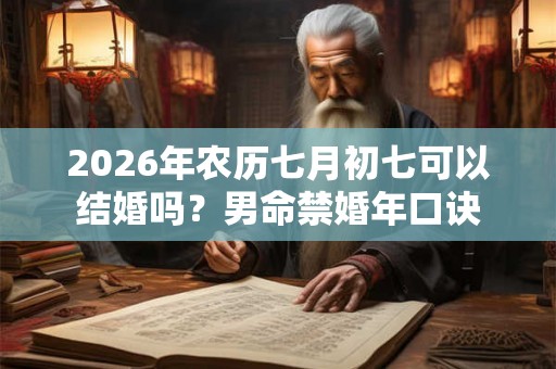 2026年农历七月初七可以结婚吗？男命禁婚年口诀