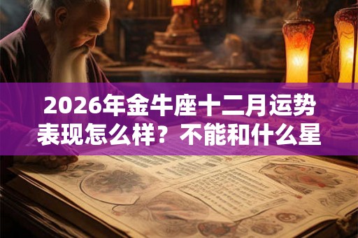 2026年金牛座十二月运势表现怎么样？不能和什么星座在一起？