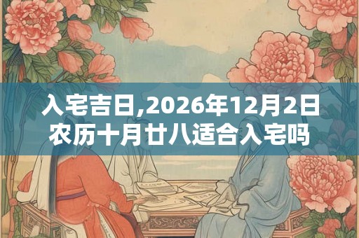 入宅吉日,2026年12月2日农历十月廿八适合入宅吗