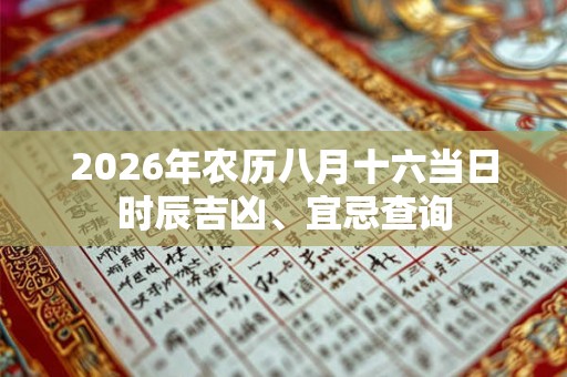 2026年农历八月十六当日时辰吉凶、宜忌查询