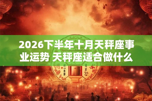 2026下半年十月天秤座事业运势 天秤座适合做什么