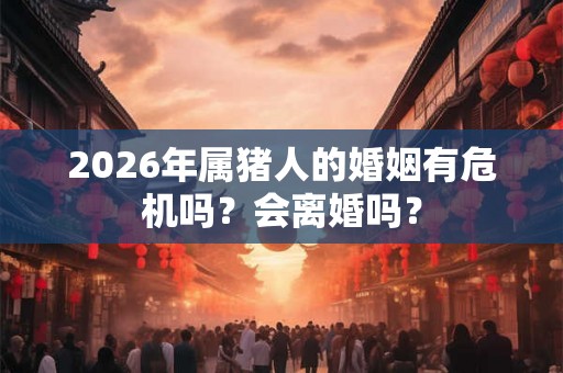 2026年属猪人的婚姻有危机吗?会离婚吗? 2026年属猪人的婚姻有危机吗?会离婚吗?