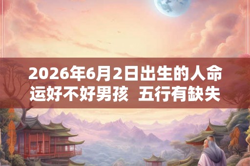 2026年6月2日出生的人命运好不好男孩  五行有缺失吗