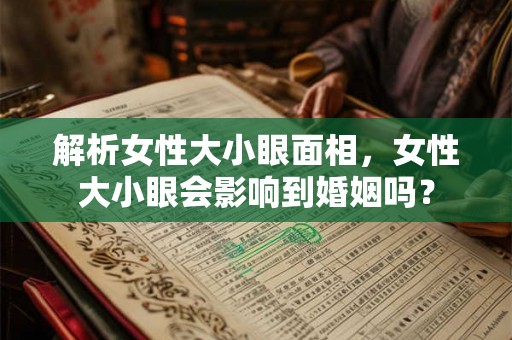 解析女性大小眼面相,女性大小眼会影响到婚姻吗? 解析女性大小眼面相,女性大小眼会影响到婚姻吗?
