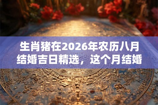 生肖猪在2026年农历八月结婚吉日精选，这个月结婚好不好？