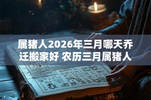 属猪人2026年三月哪天乔迁搬家好 农历三月属猪人搬家吉日