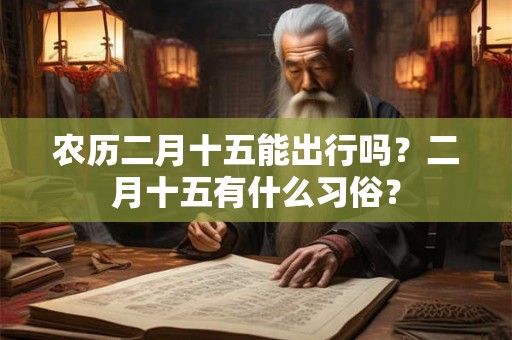 农历二月十五能出行吗？二月十五有什么习俗？