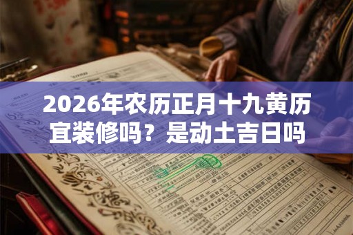 2026年农历正月十九黄历宜装修吗？是动土吉日吗