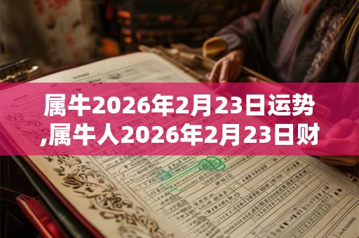 属牛2026年2月23日运势,属牛人2026年2月23日财运,生肖牛2026年2月23日运势 属牛2026年2月23日运势,属牛人2026年2月23日财运,生肖牛2026年2月23日运势