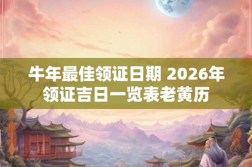 牛年最佳领证日期 2026年领证吉日一览表老黄历