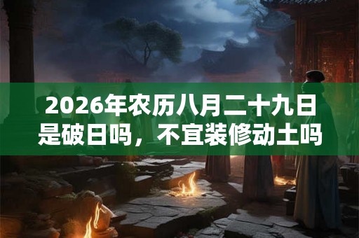 2026年农历八月二十九日是破日吗,不宜装修动土吗? 2026年农历八月二十九日是破日吗,不宜装修动土吗?
