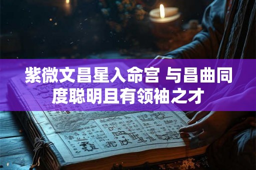 紫微文昌星入命宫 与昌曲同度聪明且有领袖之才