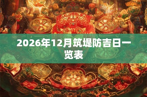 2026年12月筑堤防吉日一览表