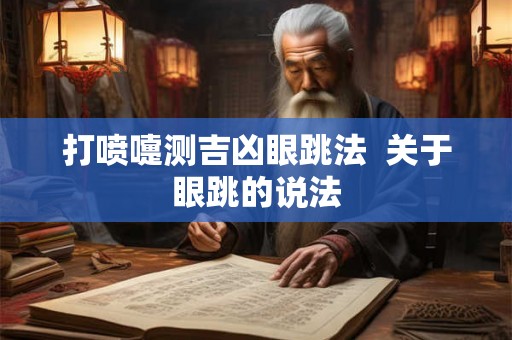 打喷嚏测吉凶眼跳法  关于眼跳的说法