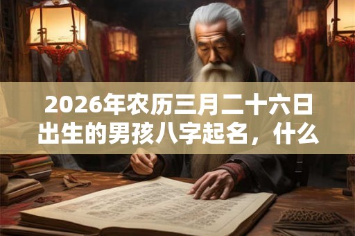 2026年农历三月二十六日出生的男孩八字起名，什么名字吉利？