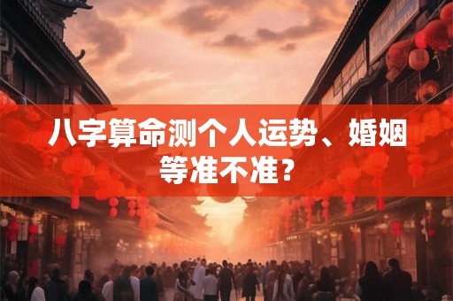 八字算命测个人运势、婚姻等准不准? 八字算命测个人运势、婚姻等准不准?