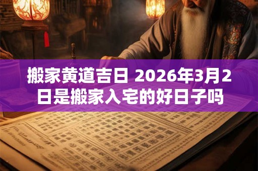 搬家黄道吉日 2026年3月2日是搬家入宅的好日子吗