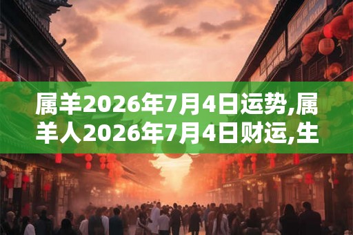 属羊2026年7月4日运势,属羊人2026年7月4日财运,生肖羊2026年7月4日运势