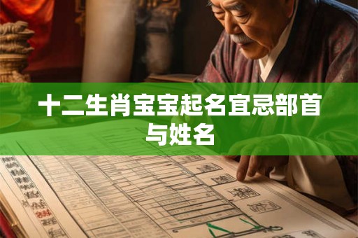 十二生肖宝宝起名宜忌部首与姓名