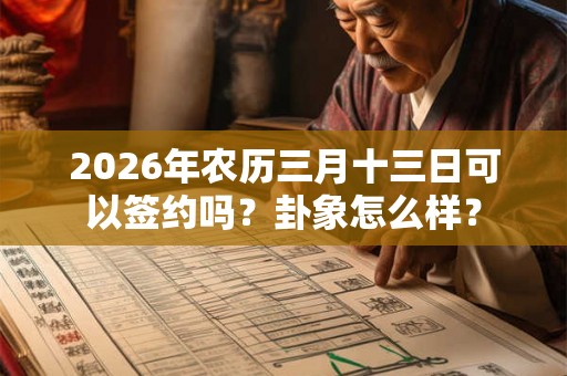 2026年农历三月十三日可以签约吗？卦象怎么样？