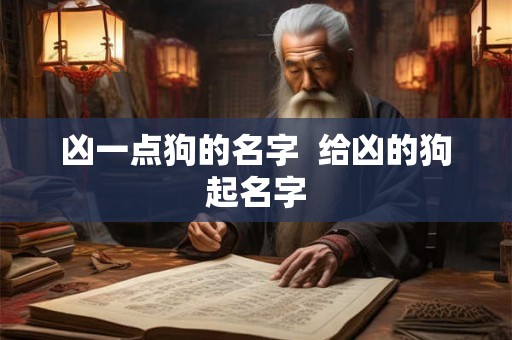 凶一点狗的名字  给凶的狗起名字