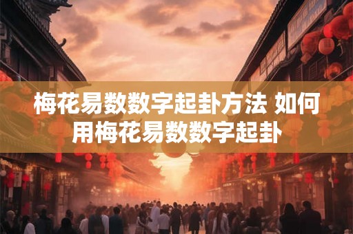 梅花易数数字起卦方法 如何用梅花易数数字起卦