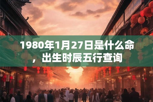 1980年1月27日是什么命，出生时辰五行查询