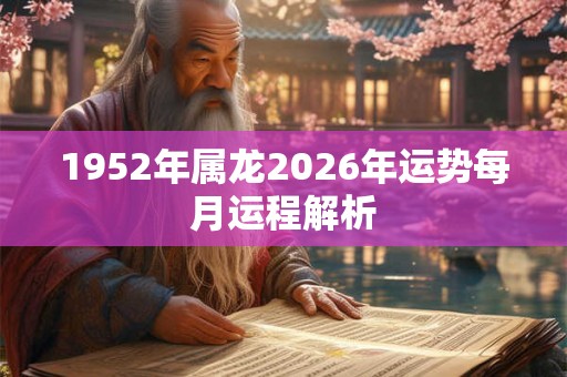 1952年属龙2026年运势每月运程解析 1952年属龙2026年运势每月运程解析