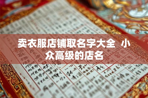 卖衣服店铺取名字大全  小众高级的店名