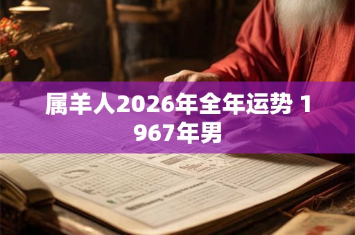属羊人2026年全年运势 1967年男