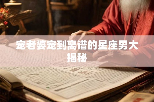 宠老婆宠到离谱的星座男大揭秘