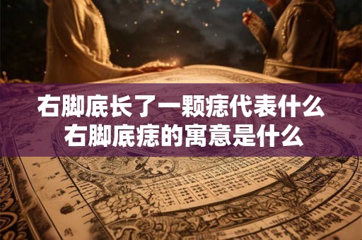 右脚底长了一颗痣代表什么 右脚底痣的寓意是什么