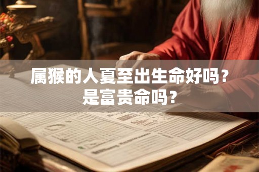 属猴的人夏至出生命好吗？是富贵命吗？