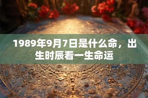 1989年9月7日是什么命，出生时辰看一生命运