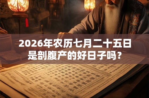 2026年农历七月二十五日是剖腹产的好日子吗? 2026年农历七月二十五日是剖腹产的好日子吗?