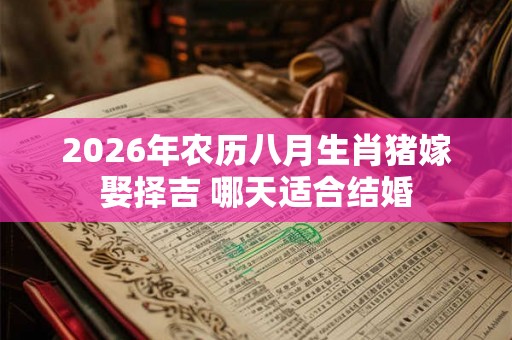 2026年农历八月生肖猪嫁娶择吉 哪天适合结婚