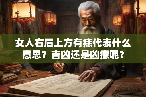 女人右眉上方有痣代表什么意思？吉凶还是凶痣呢？